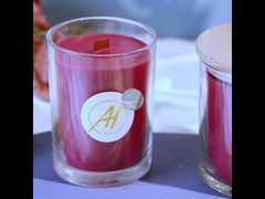 Nến thơm lọ thủy tinh Trọng lượng sáp 380g có nắp gỗ