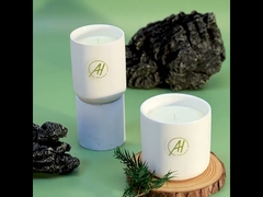 400g Mẫu miễn phí Nắp kim loại màu trắng Gốm sứ Nến thơm 10 * 10cm