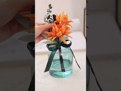 AROMA HOME Chai thủy tinh dính sợi hoa tròn 400ml Máy khuếch tán sậy tròn có hộp quà tặng