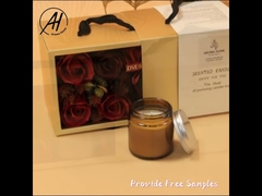 Bộ nến chai màu nâu sáp tự nhiên bạch đàn có nắp nút chai