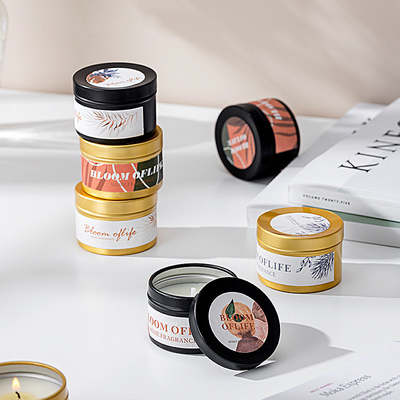 AROMA HOME Bộ quà tặng màu đen và vàng nhỏ tùy chỉnh 5 mùi hương Hương thơm tại nhà Nến thơm sáp đậu nành