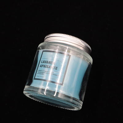 12 oz Lọ mứt thủy tinh màu xanh tự chế Nến Oải hương thơm cho phòng tắm phòng ngủ