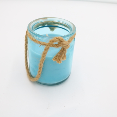 Nến thủy tinh có hương thơm tùy chỉnh Aroma Home Blue với sợi dây 8oz