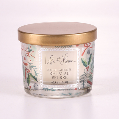 In tùy chỉnh MSDS Mini 1.6oz Lọ đựng nến thủy tinh có hương thơm Cocktail có nắp kim loại