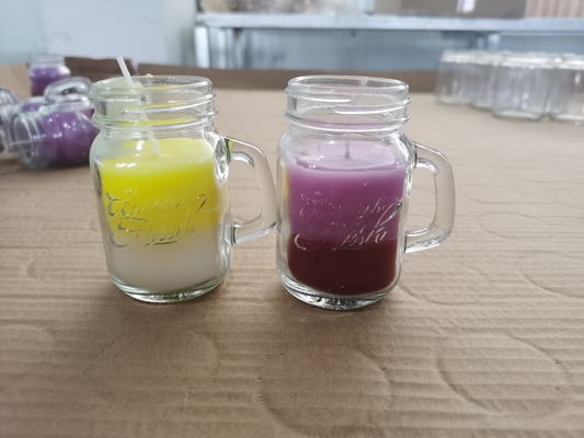 Aroma Home Soy Wax Dễ thương Mason Jar Nến thơm tùy chỉnh với tay cầm