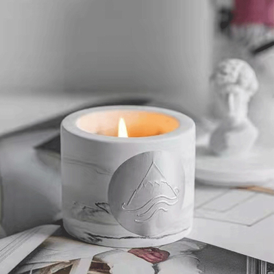 Gardenia Gừng và Cam thơm Sáp đậu nành Hương thơm Nhà nến Tùy chỉnh In 65g