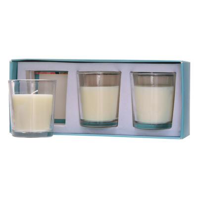 Aroma Home Tùy chỉnh hương liệu Lọ thủy tinh Nến trắng 70g * 3 cho sinh nhật đám cưới