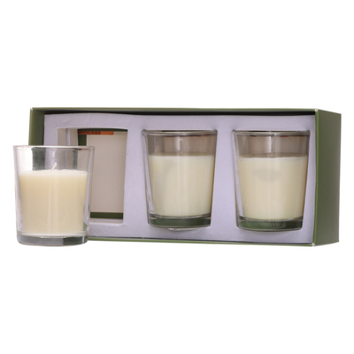 Aroma Home Tùy chỉnh hương liệu Lọ thủy tinh Nến trắng 70g * 3 cho sinh nhật đám cưới