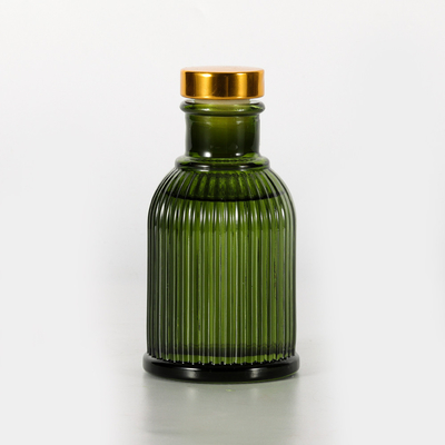 Garden Fragrance Glass Chai Reed Diffuser Nhãn hiệu riêng 100ml có nắp kim loại vàng