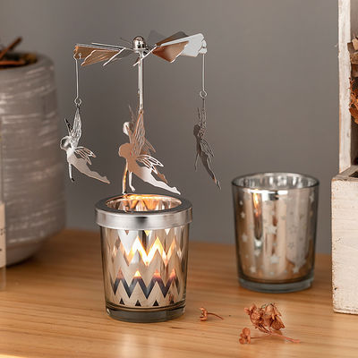 Lọ thủy tinh Hương liệu Hình học Merry Go Round Nến đậu nành thơm Nhãn hiệu riêng