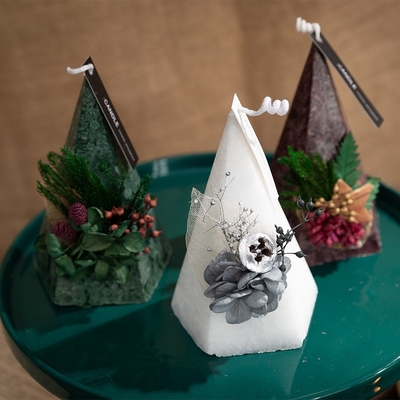 Nến Cây Thông Noel Loại Hình Kim Tự Tháp Hình Nón Không Khói Trắng Xanh Đỏ 140g
