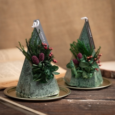 Nến Cây Thông Noel Loại Hình Kim Tự Tháp Hình Nón Không Khói Trắng Xanh Đỏ 140g