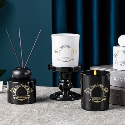 Chai đen trắng Jar Nước hoa thơm tự nhiên Bộ quà tặng bộ khuếch tán sậy