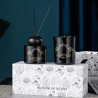 Chai đen trắng Jar Nước hoa thơm tự nhiên Bộ quà tặng bộ khuếch tán sậy