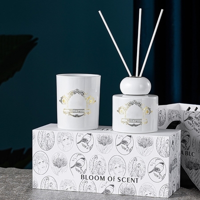 Chai đen trắng Jar Nước hoa thơm tự nhiên Bộ quà tặng bộ khuếch tán sậy