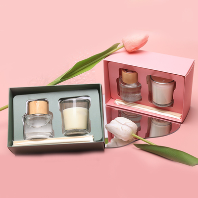 Mini Small Luxury Nhãn hiệu riêng Kính tùy chỉnh Màu đen trong suốt Bộ quà tặng lọ nến thơm