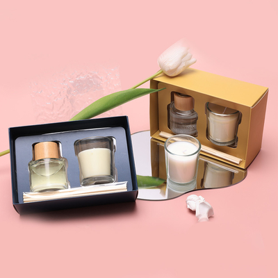 Mini Small Luxury Nhãn hiệu riêng Kính tùy chỉnh Màu đen trong suốt Bộ quà tặng lọ nến thơm