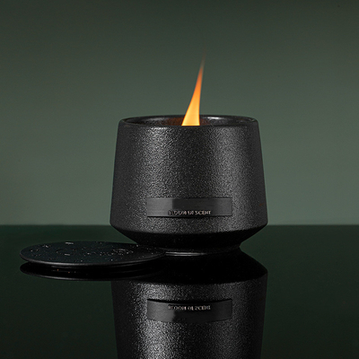 AROMA HOME Bán buôn Trang chủ tùy chỉnh Trang trí nhà màu đen Bấc bằng gỗ mờ sáng tạo Nắp kim loại bằng gốm Nến thơm
