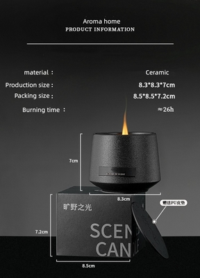 AROMA HOME Bán buôn Trang chủ tùy chỉnh Trang trí nhà màu đen Bấc bằng gỗ mờ sáng tạo Nắp kim loại bằng gốm Nến thơm