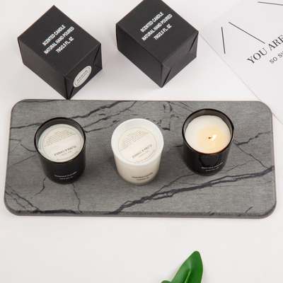 AROMA HOME Bán buôn Nến thủy tinh thơm cao cấp Nhãn hiệu riêng màu đen trắng chất lượng cao