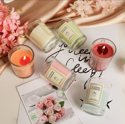 HƯƠNG THƠM NHÀ Cao Cấp Nhãn Hiệu Riêng Tùy Chỉnh Xông Phòng Bắc Âu Ins Hương Thơm Sáp Đậu Nành Clear Jar Nến Có Hộp Quà Tặng