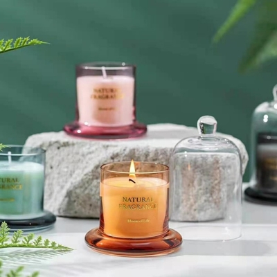 Cổ Nhãn Tùy Chỉnh Hoa Hồng Hổ Phách Gỗ Mun Tươi Kem Cà Phê Size Lớn Sáp Nến Thơm Trong Bình Có Nắp Chuông
