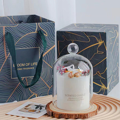 Trang chủ Khách sạn Sáp đậu nành Lọ thủy tinh Nến thơm có nắp chuông bằng gỗ Potpourri