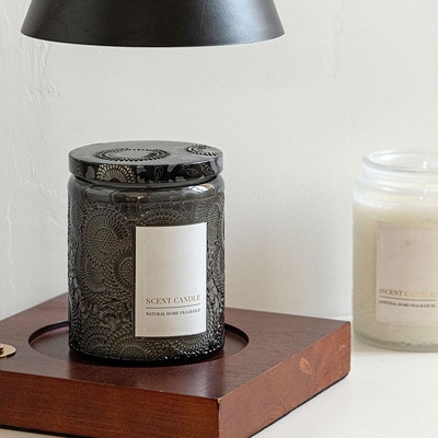 Nến thơm lọ thủy tinh nổi độc đáo hữu cơ AROMA HOME có hộp quà tặng