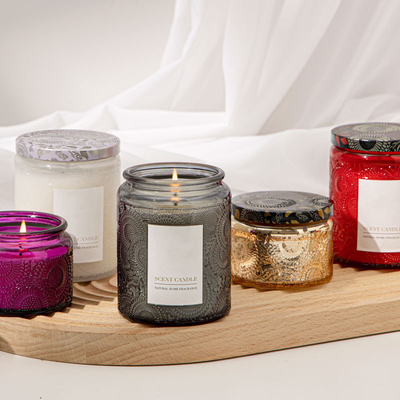 Nến thơm lọ thủy tinh nổi độc đáo hữu cơ AROMA HOME có hộp quà tặng