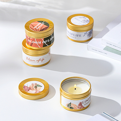 AROMA HOME Bộ quà tặng màu đen và vàng nhỏ tùy chỉnh 5 mùi hương Hương thơm tại nhà Nến thơm sáp đậu nành