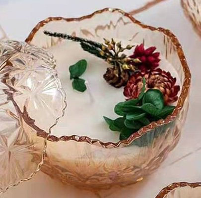 Aroma Home Paraffin Soy Wax Dầu thơm Amber Glass Nến thơm có nắp