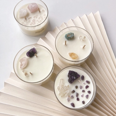 AROMA HOME Logo tùy chỉnh Soy Wax Crystal Stone Nến thơm lớn 10 OZ