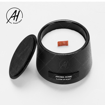 Black Matte Glass Jar Sáp đậu nành thơm Nến gia đình Nhãn hiệu riêng tùy chỉnh