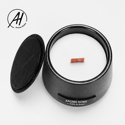 Black Matte Glass Jar Sáp đậu nành thơm Nến gia đình Nhãn hiệu riêng tùy chỉnh