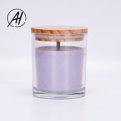 Lọ thủy tinh Nắp gỗ Home Dor Sáp đậu nành tùy chỉnh Nến thơm Nhãn hiệu riêng 8OZ