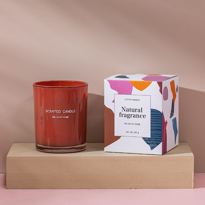 Aroma Home Custom In ấn màn hình Spray Color Soy Wax Glass Nến thơm có hộp