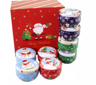 Nhãn hiệu riêng tùy chỉnh Hoa khô thơm Crystal Soy Wax Tin Bộ quà tặng Nến