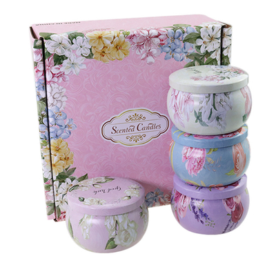 Nhãn hiệu riêng tùy chỉnh Hoa khô thơm Crystal Soy Wax Tin Bộ quà tặng Nến