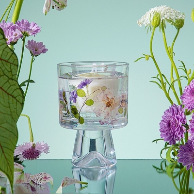 Nhãn Quà tặng tùy chỉnh Trang trí Hoa khô Lọ thủy tinh Gel Sáp thơm Nến thạch