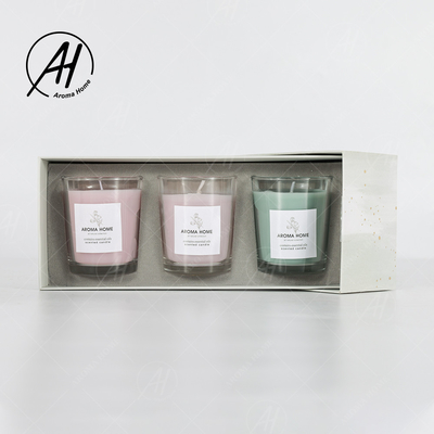 Xông Phòng Mini Nhà Thủy Tinh Sáp Đậu Nành Nến Thơm Nhiều Màu Sắc Bộ Quà Tặng 5.5OZ 3 Chiếc