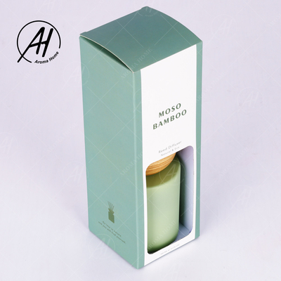 Bộ quà tặng Home Green Glass Chai Reed Diffuser 150ml Que mây trắng