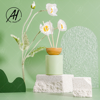 Bộ quà tặng Home Green Glass Chai Reed Diffuser 150ml Que mây trắng