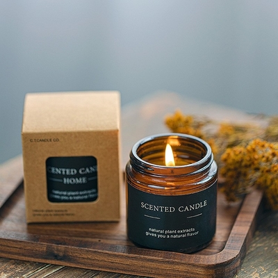 Nến thơm thủy tinh màu nâu Nến thơm sang trọng Hoa Velas Pha lê chữa bệnh