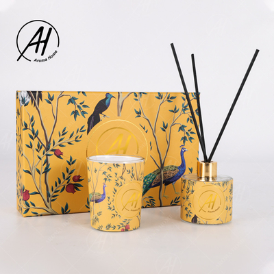 AROMA HOME Luxury Reed Diffuser Tinh dầu tự nhiên Làm mát không khí Bộ quà tặng nến thơm