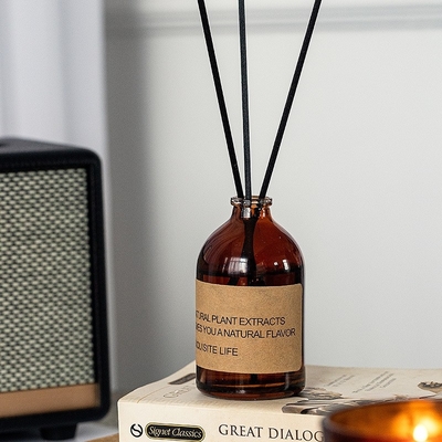 Chai thủy tinh hương liệu Nước hoa màu nâu 100ml Máy khuếch tán cây sậy sang trọng