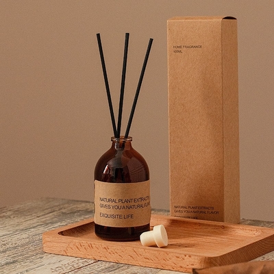 Chai thủy tinh hương liệu Nước hoa màu nâu 100ml Máy khuếch tán cây sậy sang trọng