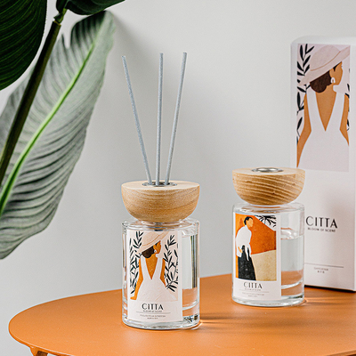 Tinh dầu thơm Nước hoa Nước hoa Chai thủy tinh Máy khuếch tán sậy có nắp gỗ