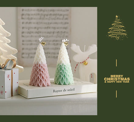 AROMA HOME Bán buôn Hình dạng cây Giáng sinh sang trọng Hình dạng nến thơm sáp đậu nành mới lạ