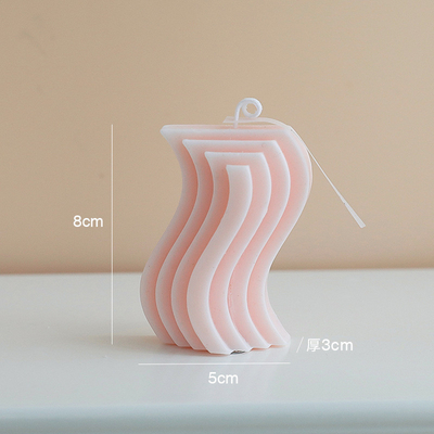 Nến thơm sáp đậu nành màu hồng trắng sang trọng AROMA HOME hình chữ S