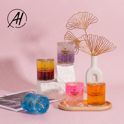 Phong cách phổ biến Hộp quà tặng hương liệu tùy chỉnh Real Flower Jelly Cup Wax